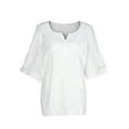 thumbnail image 6 of Omexry Womens Plus Size $5 Women Summer O-Neck Short Sleeve Hollow Out Solid Casual Blouse Top T-Shirt White M, 6 of 8