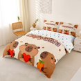thumbnail image 3 of Erosebridal Kawaii Capybara Duvet Cover Set for Kid, Cartoon Animal Lover Bedding Full, 3-Piece, No Comforter, 3 of 5