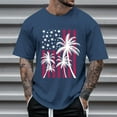 thumbnail image 2 of Caqnni Mens Patriotic Shirts Trendy July 4th American Flag Print Short Sleeve Tops(Navy,M), 2 of 4