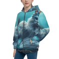 thumbnail image 2 of Pofeuu Cat Underwater Fantasy Print Teenage Zipper Hoodie Sweatshirts Hooded Casual Jackets With Pocket For Boys Girls-Medium, 2 of 6
