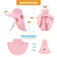 thumbnail image 7 of Minzimin Womens Sun Hat UV Protection, Foldable Waterproof Wide Brim Bucket Hats with Neck Flap for Summer Beach Fishing Hiking, 7 of 7