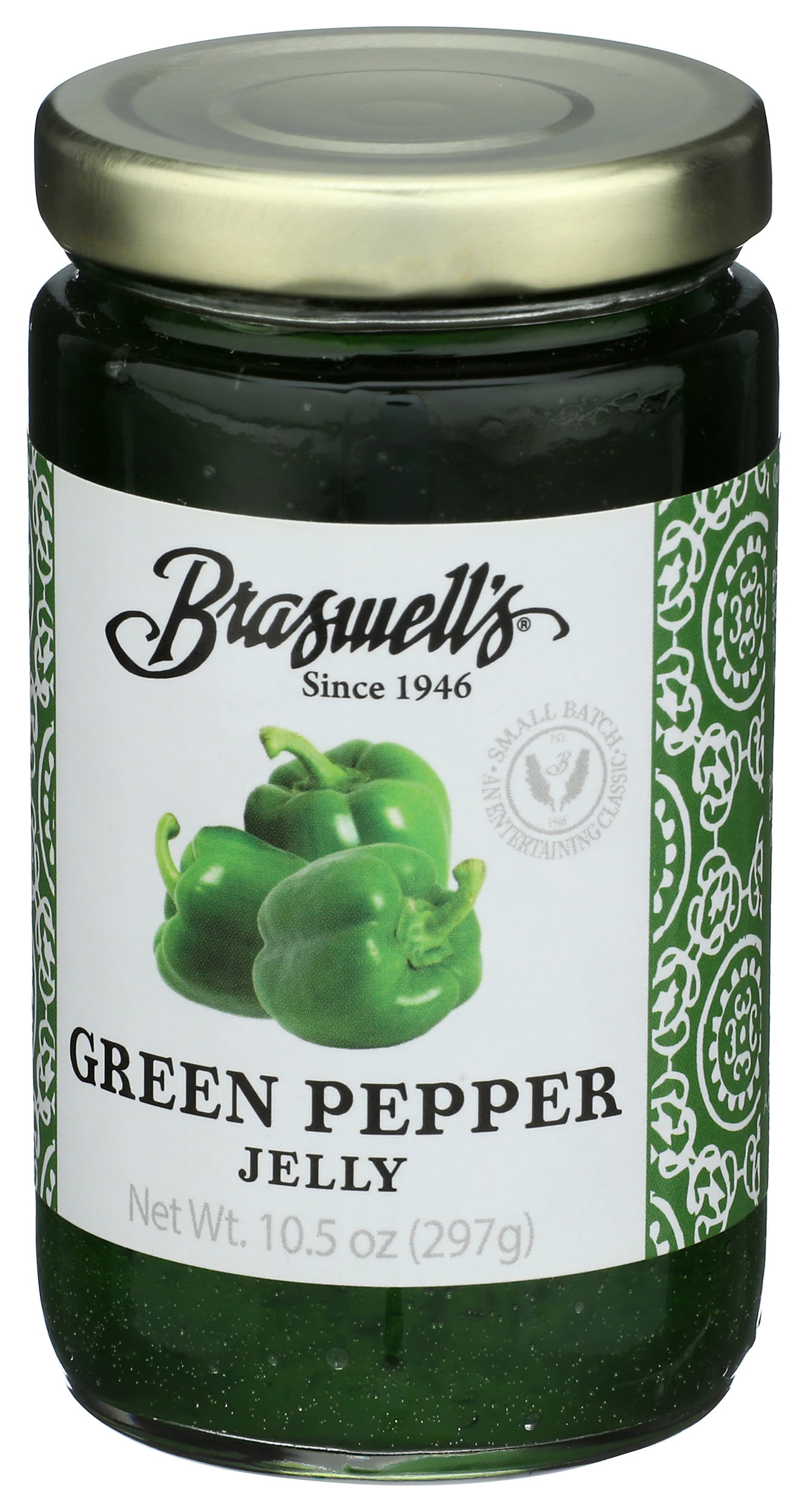 Pack of 6, Braswell Green Pepper Jelly, 10.5 oz