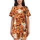 thumbnail image 1 of Fotbe Halloween 2 Conjunto de Pijama Estampado para Mujer, 2 Piezas, Ropa de Dormir con Camiseta de Manga Corta y Shorts Suaves-Medium, 1 of 6