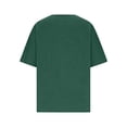 thumbnail image 4 of Womens Plus Size Tops Short Sleeve Solid Cotton Linen Shirts V-Neck Blouses Summer Fashion Casual Shirts, 4 of 6