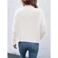thumbnail image 2 of Women's Solid Color Stand Collar Long Sleeve Asymmetric Hem Casual Pullover Sweater, Autumn/Winter, 2 of 6