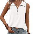 thumbnail image 2 of Admvng Womens Tank Top Sleeveless Half-Zip Collared Textured Casual Summer V-Neck Blouse, 2 of 7
