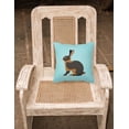 thumbnail image 2 of Carolines Treasures BB8137PW1414 Tan Rabbit Blue Check Fabric Decorative Pillow, 14 x 14 in., 2 of 4