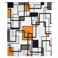 thumbnail image 2 of Orange Geometric Sheer Curtains 63 Inches Long, Black Grey Abstract Striped Modern Art Light Filering Curtains, Breathable Simi Curtain Privacy Drapes for Living Room Bedroom Window Treatment, 2 of 9