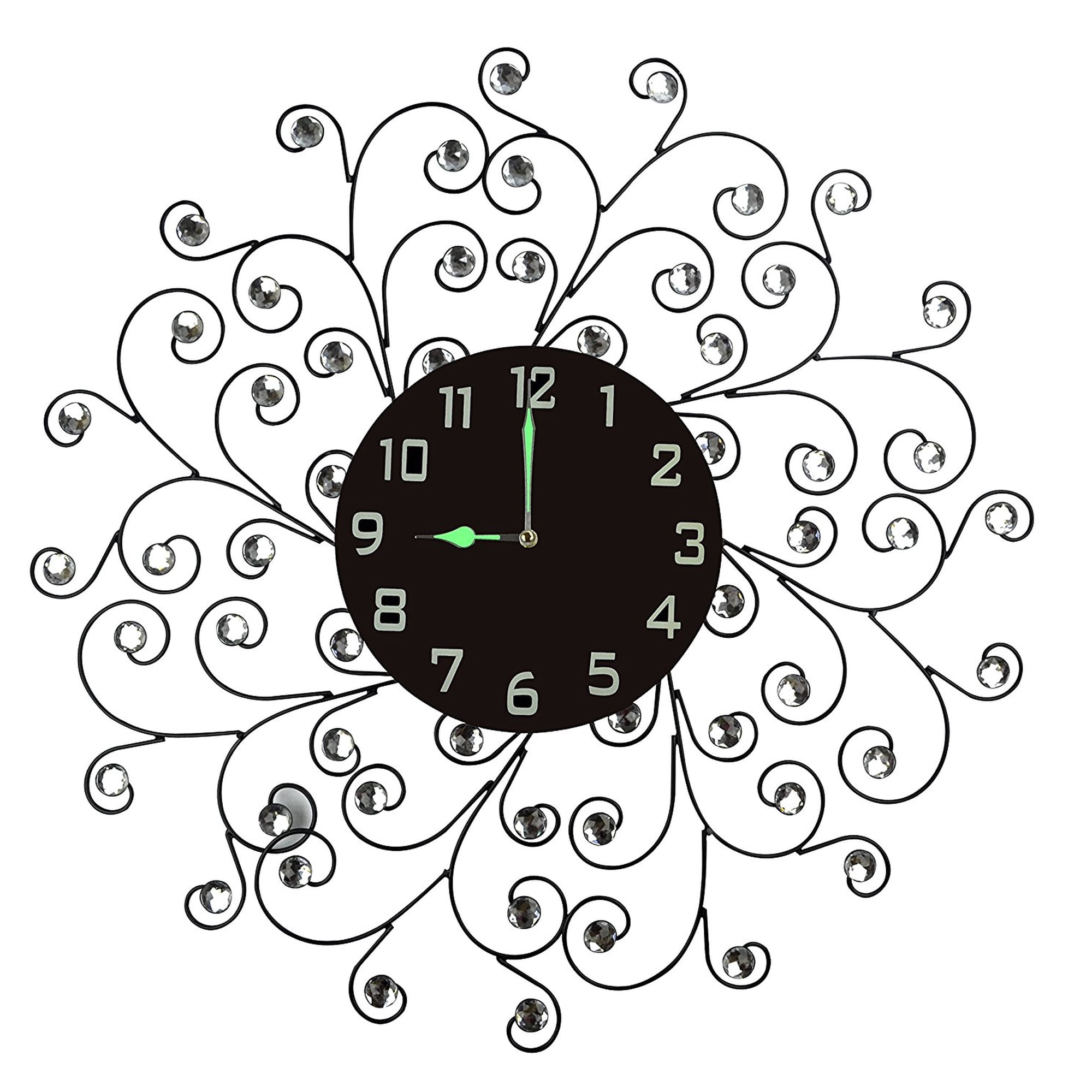 Lulu Decor Black Analog Asymmetrical Wall Clock, L56ND