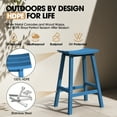 thumbnail image 2 of CIOKEA 29'' Bar Stools set of 4, All-Weather Durable Heavy Duty HDPE Stools with Footrest, Waterproof Patio Seats Modern Bar Height Stools for Indoor/Outdoor， Dark Bule, 2 of 6