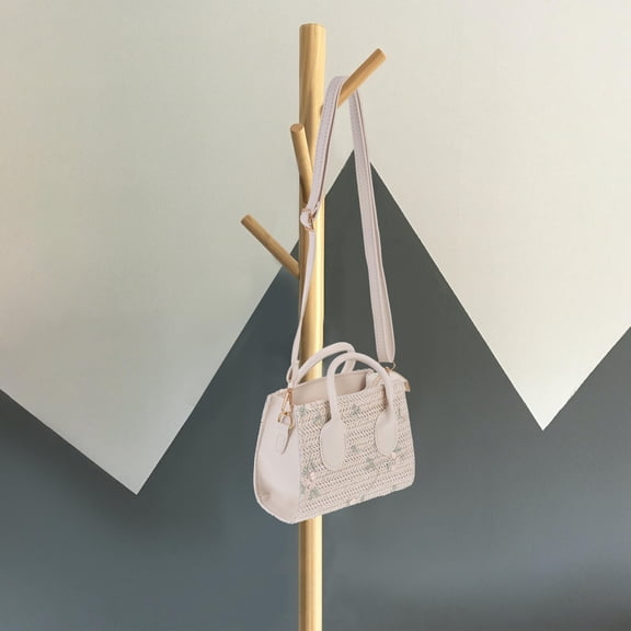 CTIRCHIU Beige Straw Single Shoulder Bag for Women, Crossbody Pouch Perfect for Everyday Use and Storage