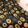 thumbnail image 3 of Black Green Leaf Sunflower Pattern Blanket,Comfortable Soft Flannel Throw Blanket,All Season,Warm Lightweight Blankets for Sofa Bed Couch Living Room Chair,40"x50", 3 of 4