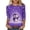 y701_Purple, variant on Plus Size Shirts for Women Christmas 3/4 Sleeve Loose Fitting Tops Santa Claus Printed Funny Festival Shirts, S-5XL