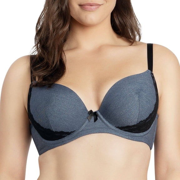 PARFAIT Women's Casey Plunge Molded T-Shirt Bra Dark Blue Denim-42I