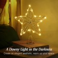 thumbnail image 2 of Tree Topper, Xmas Star Treetop Light Beaded Star Light Xmas Tree Topper with Springy Base for Xmas Tradition Tree Ornament Home Holiday Decoration, Battery Powered, Gold, 2 of 8