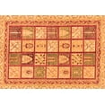 thumbnail image 1 of Ahgly Company Indoor Rectangle Abstract Orange Modern Area Rugs, 2' x 5', 1 of 4