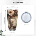 thumbnail image 4 of Vsdgher Vintage Floral Vase With Books 20 Oz Stainless Steel Vacuum Insulated, Travel Mug Coffee Cup for Home, Office, Outdoor Works Great for Ice Drinks and Hot Beverage -Straw Three-piece Set, 4 of 8
