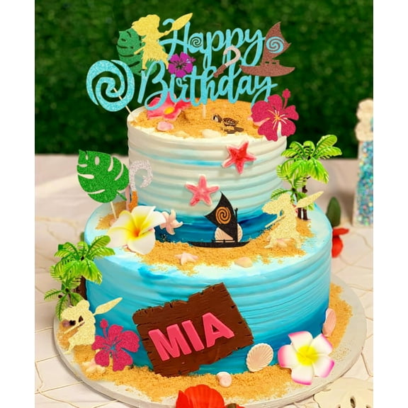 Moana Cake Topper Moana Birthday Cake Decor Moana Cupcake Topper for Birthday Baby Shower Party Supplies