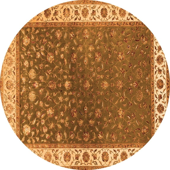 Ahgly Company Indoor Round Persian Orange Traditional Area Rugs, 4' Round