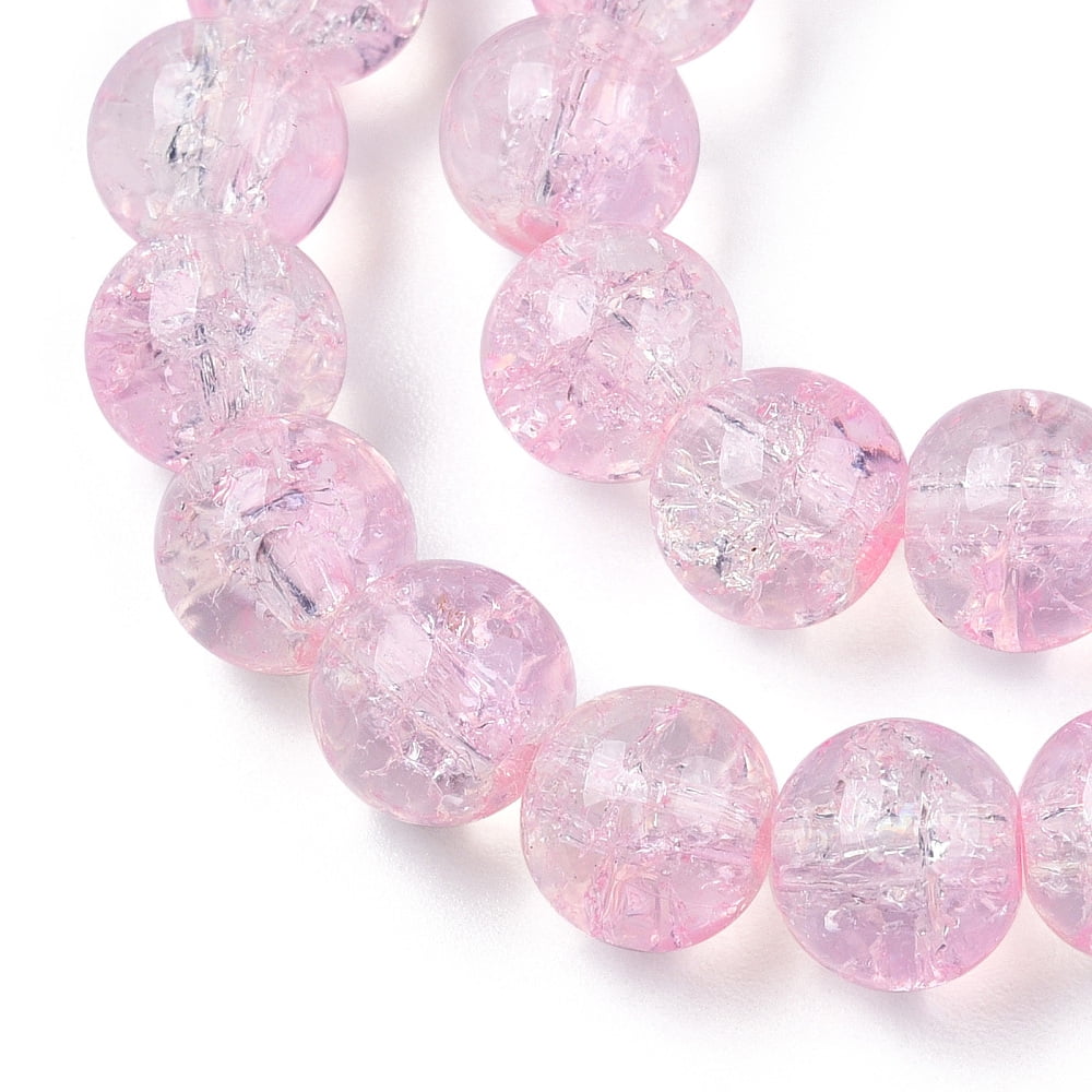 Transparent Baking Painted Glass Beads Strands Imitation Opalite Round Pink 6x5mm Hole: 1.2mm about 147pcs/strand 31.10 inch(79cm)
