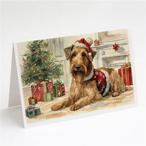 Airedale Terrier Christmas Greeting Cards and Envelopes Pack of 8 7 in x 5 in