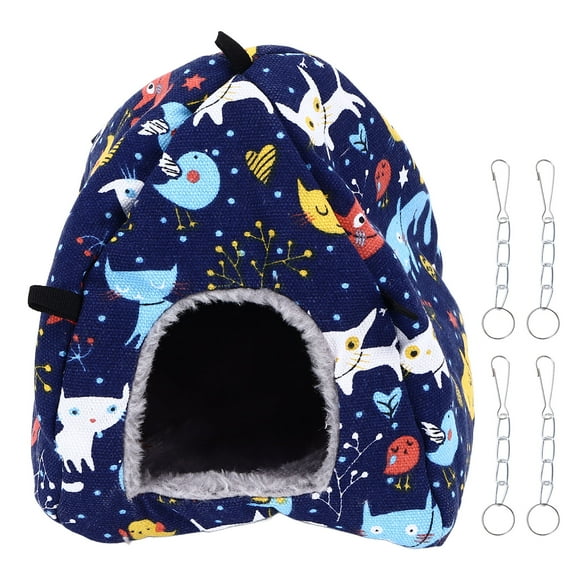 Bird Bed,Parrot Warm Hanging Nest Thicken Hanging Save Space Bird Plush Tent with Hooks for Squirrel Parrot Hamster