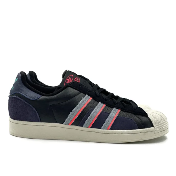 Adi-das Superstar Mens Casual Retro Skate Shoe Navy Blue White Trainer Sneaker