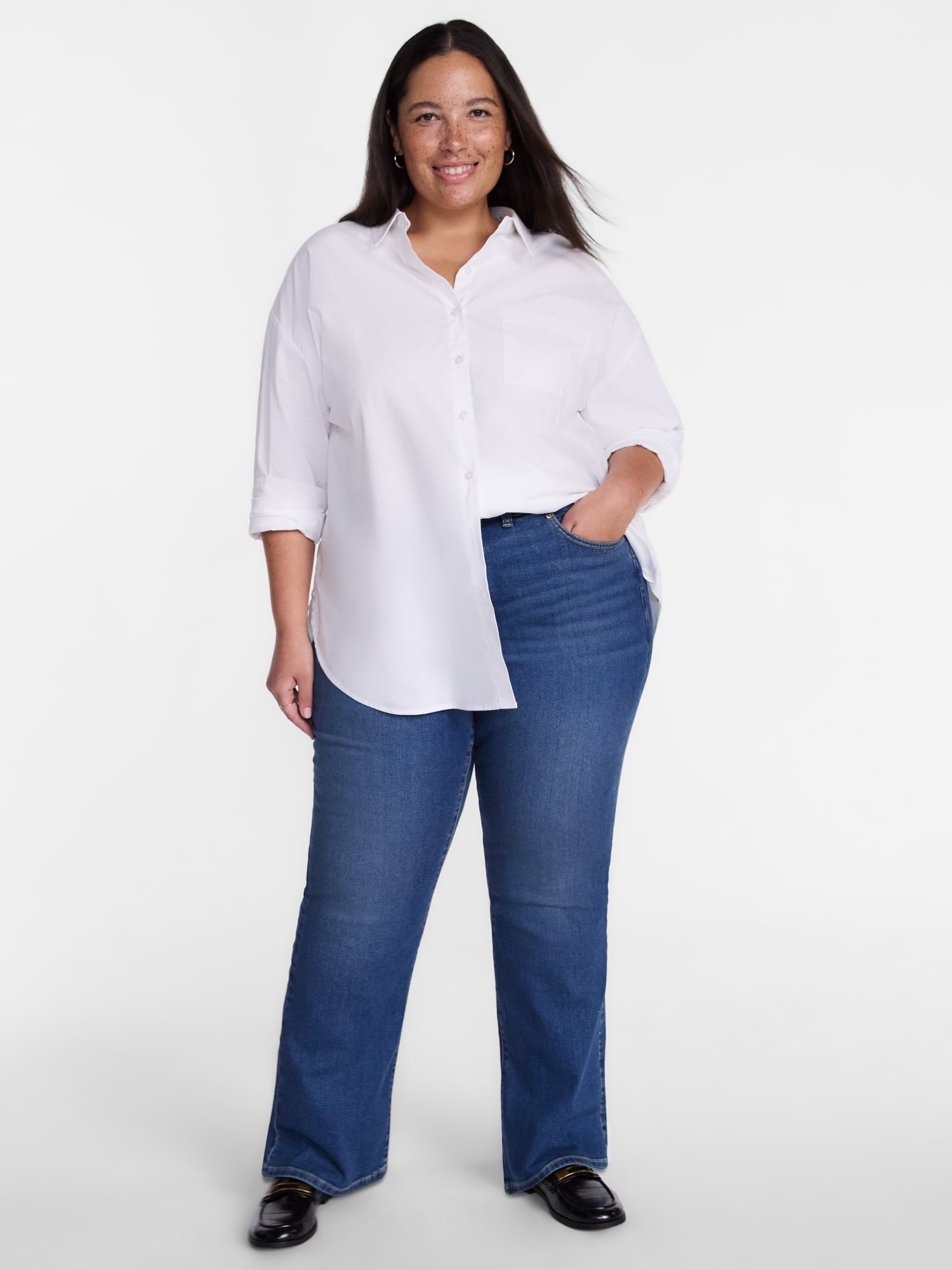 Terra & Sky Women's Plus Signature Denim Bootcut, Sizes 28W,28WL,28WS