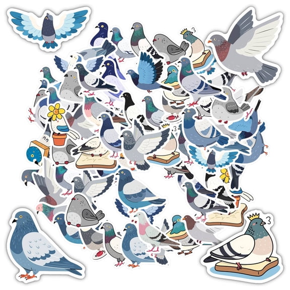 35pcs Cute Bird Stickers Animal Pigeon Decals Cartoon DIY Stickers for Laptops Suitcases Guitars
