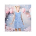 thumbnail image 4 of Sunny Fashion Girls Dress Bright Blue Sheer Mesh Long Sleeve Gown Pageant Wedding 7 Years, 4 of 7