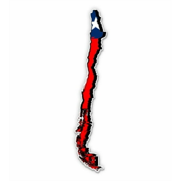 Chile Flag Country Map - 3" Vinyl Sticker - For Car Laptop Water Bottle Phone - Waterproof Decal