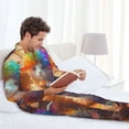 thumbnail image 6 of Picia Rainbow Lamb Breakfast Pattern Men’s Long-Sleeve Sleepwear Set - Soft 2-Piece Loungewear with Pockets, Comfy PJs for Relaxing Nights-Medium, 6 of 7