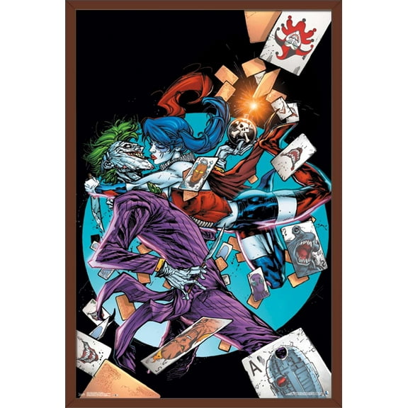 DC Comics - The Joker and Harley Quinn - Love Hurts Wall Poster, 22.375" x 34", Framed