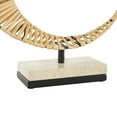 thumbnail image 5 of 13" x 15" Brown Rattan Handmade Mobius Strip Inspired Abstract Sculpture with White Marble Base, by DecMode, 5 of 9