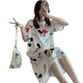 thumbnail image 1 of Femmes Été Chemise de Nuit en Vrac à Manches Courtes Robe de Nuit Douce Couleur: Blanc Taille: 2XL, 1 of 8