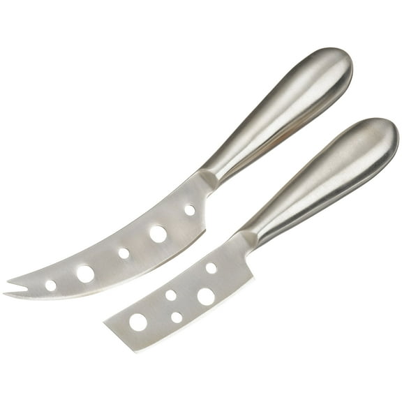 Prodyne K-7-S Stainless Steel Cheese Knives with Open Surface Blade, Set of 2