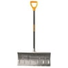 True Temper 1640000 Snow Pusher, 24 in W Blade, Aluminum Blade, Wood Handle, D-Shaped Handle, 48 in L Handle