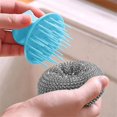 thumbnail image 5 of Steel Wool Scrubber with Handle, Multifunctional Metal Scrubber for Pan Pot, Metal Scouring Pads Dishwashing Stainless Steel Scrubbing Pads for Kitchen, 5 of 9