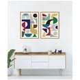 thumbnail image 2 of Kate and Laurel MCM Retro Abstract Pattern Rainbow  - set of 2 23x33 Framed Canvas Wall Art Set  by Rachel Lee, Sylvie Natural, Mid Century Modern, Abstract Art for Wall Decor, Living Room, Bedroom, 2 of 7