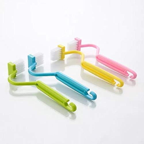 Toilet Rim Brush,V Type Toilet Brushes,Multi-Function Cleaning Brushes ,4PC Toilet Brush Toilet Brush for Toilet Corners Curved Handle