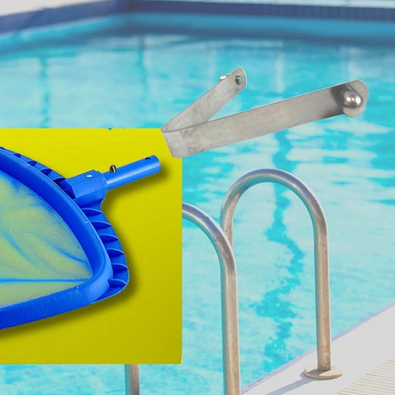 BESTYASH Stainless Steel Spring Clips for Pool Cleaning Nets, V-Shaped Pole Clamps, and Easy to Install Accessories