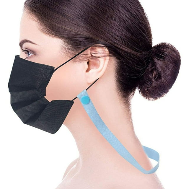 4 Pcs Couvre-Visage avec Sangle de Cou, Lanière, Bouton-Pression, Prévention des Pertes, Couvre-Visage Anti-en Vrac
