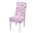 thumbnail image 3 of Funda para silla Funda con estampado elástico Funda lavable Protector de silla Funda de asiento universal para hotel en casa, Blanco Morado Sweethay HA003278-02, 3 of 6
