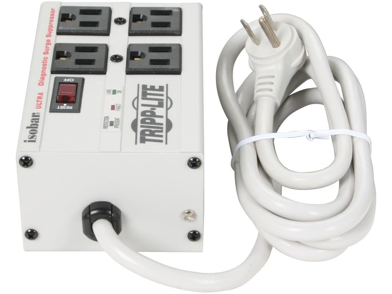 Isobar Surge Protector 4 AC Outlets 6 ft Cord 3330 J Light Gray IBAR46D