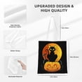 thumbnail image 4 of DouZhe Reusable Grocery Bags, Vintage Pumpkin Skull Black Cats Lightweight Polyester Canvas Cloth Tote Bag for Travle Gym Shopping School, 15" x 16", 4 of 7
