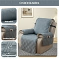 thumbnail image 4 of Lavish Cover 100% Waterproof Recliner Chair Cover, 1 Piece Non-Slip Recliner Chair Slipcovers, Washable Furniture Protector with Pockets & Elastic Straps for Kids Pets, 28 inch, Light Gray, 4 of 12