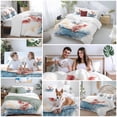 thumbnail image 5 of 3 Piece Watercolor Pig Duvet Cover Set Queen Size,Microfiber Comforter/Quilt Cover with Corner Ties and 2 Pillowcases,Pig in Bathtub Modern Art Blue Splashing All Season Bedding with Zipper Closure, 5 of 8