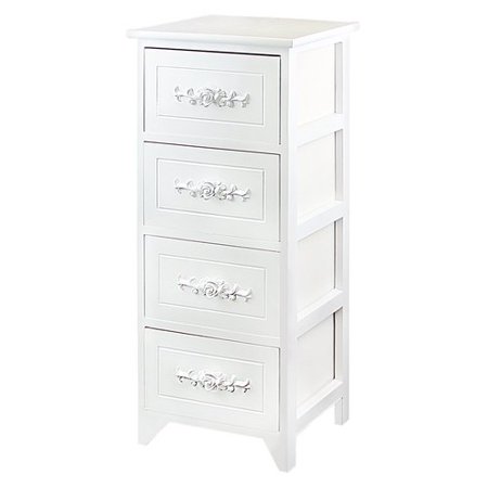 Accent Chest Cabinet White Smooth Top Surface Solid Wood 14 2
