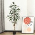 thumbnail image 5 of 4FT Artificial Eucalyptus Plants with White Velve Leaves and Natural Trunk, 5 of 7