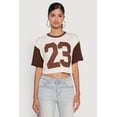 thumbnail image 2 of Womens 23 Graphic Cropped Football T-Shirt, 2 of 5